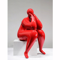Escultura Moderna Abstracta Personalizada de Fábrica, Figura de Mujer Curvilínea, Arte Positivo, Estatua Grande para Vestíbulo, Adorno de Resina