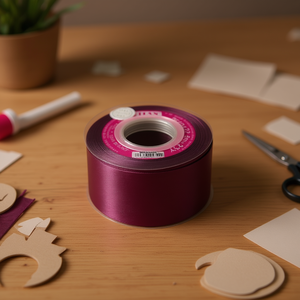 Nastro in raso 5,0 cm 25Y colore prugna intenso per artigianato e decorazioni - Product Image 2