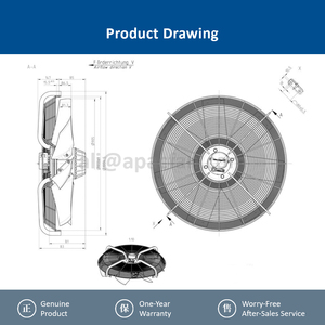 Ventilateur en alliage d'aluminium résistant à la corrosion à haute température ZIEHL-ABEGG FC091-SDS.7Q.V7 107146 Électrique 50Hz Refroidissement automatique du condenseur - Product Image 4