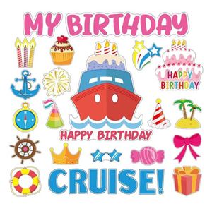 Imanes Decorativos para Puerta de Crucero de Cumpleaños, Imanes Divertidos y Reutilizables para Feliz Cumpleaños, Cabina, Barco, Carnaval, Refrigerador - Product Image 1