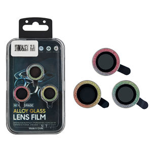 Protector de Pantalla de Vidrio Templado Premium <span class=keywords><strong>para</strong></span> Cámara de iPhone 16 15, con Diseño de Diamantes Brillantes y Color <span class=keywords><strong>Mica</strong></span> - Product Image 1