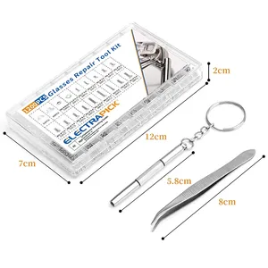 1200 pièces Kit de réparation de <span class=keywords><strong>lunettes</strong></span> <span class=keywords><strong>vis</strong></span> avec pince à épiler tournevis minuscules mini <span class=keywords><strong>vis</strong></span> écrous assortiment Kit attaches - Product Image 2