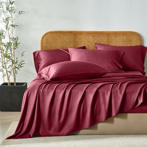 Ensemble de housse de couette 4 pièces en bambou 100% pur, tissé, motif uni, 300 fils, toutes saisons, impression personnalisable - Product Image 2