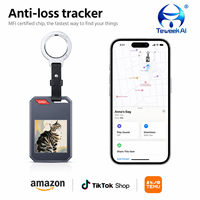 Localizador GPS IP65 Antipérdida con Grabación de Audio, Pantalla a Color E-Ink, Tarjeta NFC para Buscar Mi Objetivo, Collar para Mascotas, Llavero para Equipaje