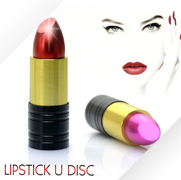 Gitra Wholesale High Quality Lipstick Natural Logo USB Flash Drive Thumb Drive Memory Stick for Women Girl 1GB 2GB 4GB 8GB 16GB
