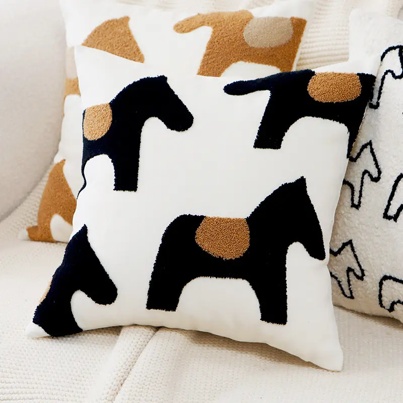 Designer Cute Pony Throw Pillow Covers for Couch High Quality Simple Art Cushion Cover