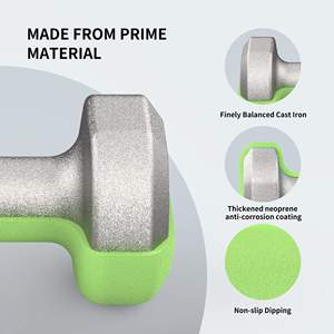 PROIRON 1/1.5/2/3/4/5/6/7/8/10kg haltère néoprène antidérapant main Macaron couleurs équipement de gymnastique pour la maison - Product Image 2