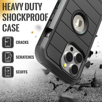 Coque de protection antichoc robuste pour iPhone 15 Pro Max avec étui et béquille intégrée