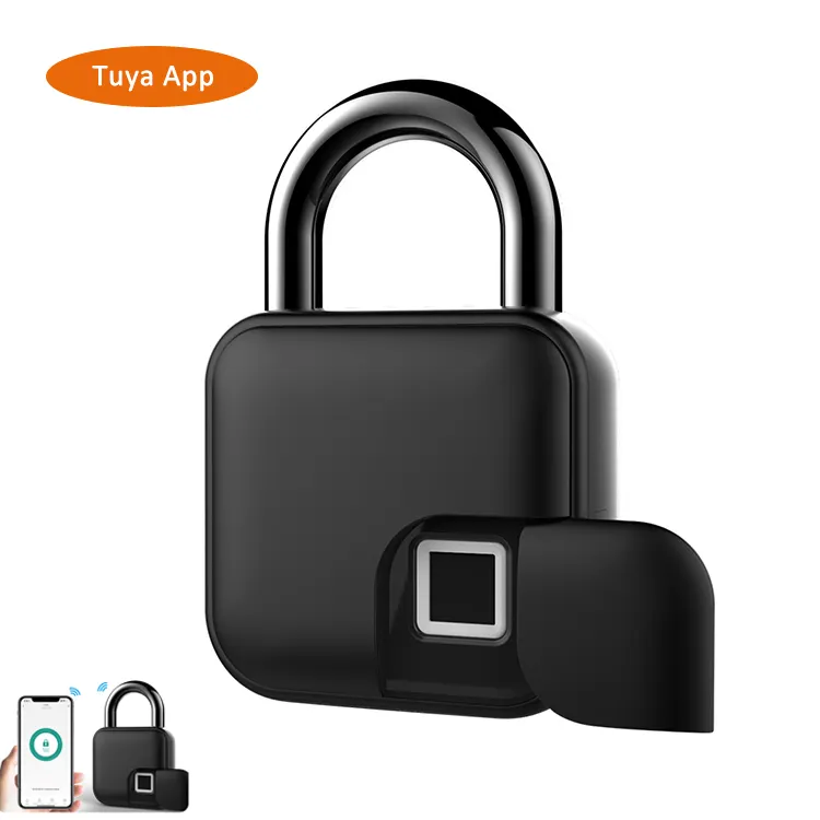 Wasserdichtes Metall Smart Fingerprint Vorhänge schloss mit Tuya APP für iPhone Android USB wiederauf lad bares elektronisches Türschloss