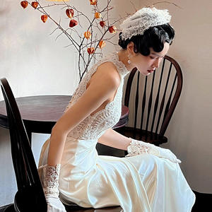 S0165G 2024 nueva superventas novia banquete cola de pez encaje Brigada disparar luz fiesta vestidos de mujer para invitados de boda - Product Image 4