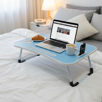 Escritorio Plegable y Extensible para Portátil, Mesa de Cama Portátil con Altura Ajustable, Estación de Trabajo para Dormitorio, Residencia Universitaria u Oficina en Casa