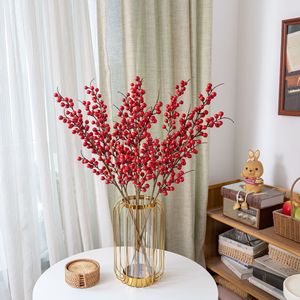 Branche de fruit de la fortune artificielle CallaFloral, rouge, en plastique, 6 fruits, décoration de mariage - Product Image 1