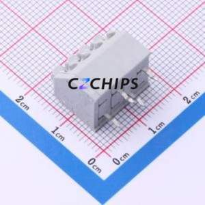 DB250A-3.5-4P-GY Spring Terminal Block Through hole Component (THT),P=3.5mm Connector 1x4P 3.5mm Gray 4P - Product Image 2