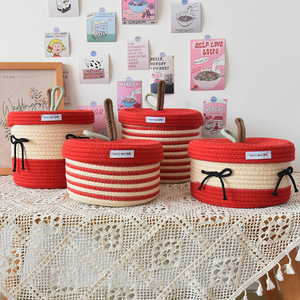 [Customization Available] <b>Storage</b> <b>Basket</b> with Lid, Cotton <b>Rope</b>, Cosmetics, Toys, and Sundries <b>Storage</b> Box (Instagram Style) - Product Image 2