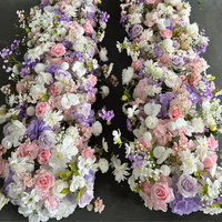 Guirlande de roses artificielles en soie rose et violette de 2 m pour décoration de fête d'anniversaire Sweet 16 et arrangement floral de mariage