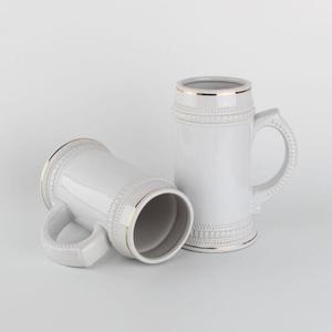 B013-1 22oz gốm Đức bia Steins cho cốc trắng Mỹ phong cách kinh doanh Quà tặng Vàng TRIM cho Diy thăng hoa in ấn thủy tinh - Product Image 3