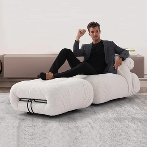 ソファ、ミッドセンチュリー デザイナー クリエイティブ カバ 大型スチール歯ソファ、イタリアン 軽量ラグジュアリー ファブリック 小規模アパートメント用ソファ - Product Image 3