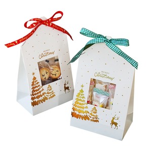 Sacs alimentaires de Noël personnalisés avec fenêtre, en kraft et plastique, avec cordon de serrage, pour bonbons, biscuits, boîtes alimentaires - Product Image 6