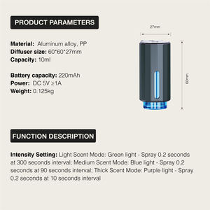 Mini difusor ultrasónico de aroma para coche sin agua, eléctrico, con fragancia, nano niebla fría, luz LED, clip de ventilación para difusor de coche - Product Image 5