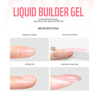 Gel de construction liquide Tpo Hema Free pour ongles - 12 ml, gel de rallongement à durcissement UV/LED, longue durée, non fissurant, fournitures d'art des ongles