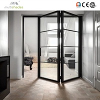 Porte accordéon en aluminium à rupture de pont thermique, triple vitrage Low-E, insonorisée et écoénergétique, conforme à la norme NFRC CA Title 24, pour spa