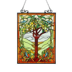 Panel de Vidrio Artístico Tiffany con Diseño de Árbol, 45*65 CM, 5mm de Grosor, Sólido, Personalizado, para Colgar en Ventanas de Hoteles y Comedores - Product Image 4