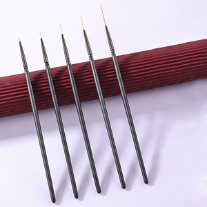 Pinceau à ongles à manche en bois gris 6mm-24mm pour dessin de lignes fines et peinture, idéal pour les travaux de précision en nail art - Product Image 2
