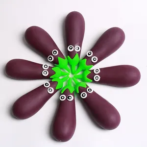 2024 new listing creative unique simulation eggplant sand filled lala toys tensile strong TPR pressure release pinecone