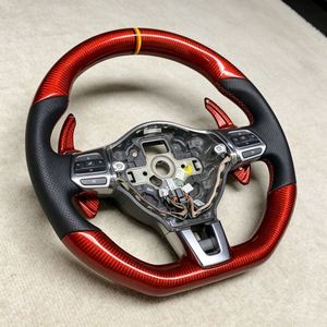 Volante Deportivo Personalizado de Fibra de Carbono Roja de Alta Calidad para Volkswagen Polo <span class=keywords><strong>Golf</strong></span> 6 <span class=keywords><strong>GTI</strong></span> R CC MK7 Mk6 Modelo <span class=keywords><strong>Antiguo</strong></span> - Product Image 6