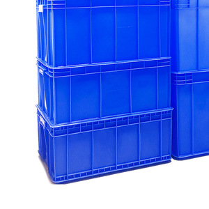 Plastic Turnover Box Large Blue Stackable <b>Crates</b> For Workshop Logistics Storage - Product Image 1