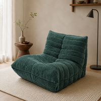 Canapé paresseux confortable gris en chenille, canapé modulaire en forme de chenille, siège de sol pour coin lecture, petit appartement