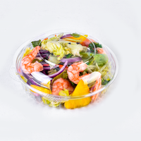 Bol à salade transparent en PET recyclé de 20 oz, boîte alimentaire à emporter, emballage en plastique pour salade à emporter avec couvercles à charnières