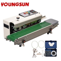 Machine de scellage continu à bande YOUNGSUN FR900 avec bloc chauffant en aluminium pour sachets alimentaires, type au sol