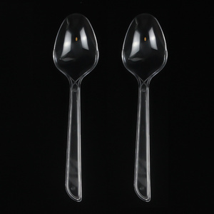 Custom PS Luxury heavy duty plastic Cutlery Disposable PS 171mm soup spoon