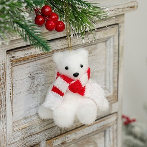 Popular lindo diseño 11*7*9cm Material <span class=keywords><strong>de</strong></span> espuma <span class=keywords><strong>árbol</strong></span> <span class=keywords><strong>de</strong></span> <span class=keywords><strong>Navidad</strong></span> <span class=keywords><strong>blanco</strong></span> adorno colgante decorativo oso decoraciones <span class=keywords><strong>de</strong></span> juguete - Product Image 3
