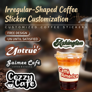Autocollants et étiquettes personnalisés de qualité supérieure, découpés avec précision, plusieurs options de matériaux, pour café, vin, cosmétiques, pâtisserie - Product Image 2