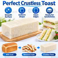Machine industrielle commerciale à éplucher la croûte du pain de sandwich et des toasts pour boulangerie