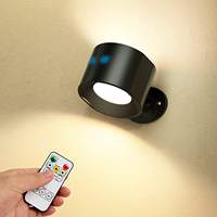 Lampe murale LED d'intérieur rechargeable à intensité variable, avec télécommande et minuterie, idéale pour la lecture, les escaliers et comme éclairage d'accentuation flexible