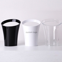 Set Gelas Anggur Plastik 3.2L Putih Hitam Transparan, Gelas Flute, Goblet, dan Wadah Es Anggur untuk Champagne dan Anggur Merah dengan Pegangan