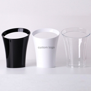Ensemble de verres à vin en plastique PP transparent blanc et noir de 3,2 L, flûtes, gobelets, seau à glace pour champagne et vin rouge avec poignée - Product Image 4