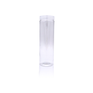 Wholesale clear Empty 300ml Biscuit Cookie candy Packaging Screw cap round Food Grade juice water jars plastic bottle