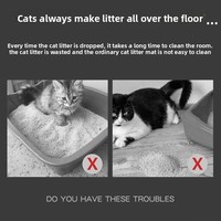 Tapis de litière pour chat rectangulaire en EVA double couche, anti-fuite et anti-sable, sans espace interne pour litières et lits pour chat - Cat