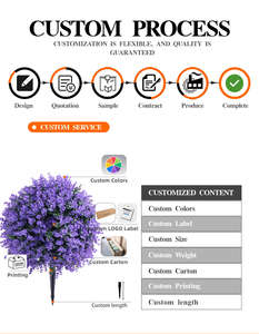 Ruopei PZD-1-26-2 Lavande violette, résistant aux UV, écologique, toucher naturel, arbre à fleurs réaliste, herbe, <span class=keywords><strong>arbuste</strong></span> artificiel - Product Image 2