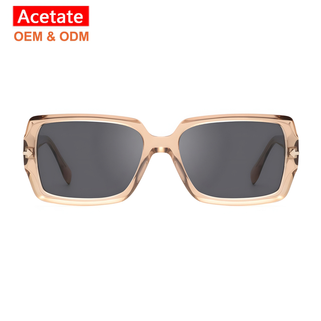 Brand Trending Transparent Frame UV400 Nylon Lens Rectangular Sun Glasses Luxury Designer Acetate Sunglasses Men Women