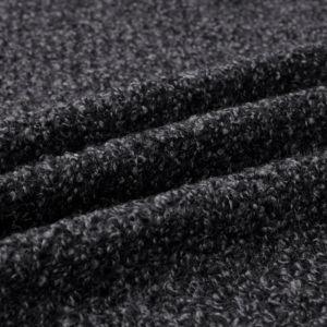 Tissu en tricot bouclé gris anthracite en laine et polyester, 510 GSM, poids lourd, 145 cm de large, pour vêtements d'extérieur, échantillon disponible - Product Image 3
