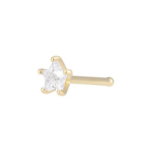 Manufacturer personalized14k pure gold s-shaped <strong>nose</strong> <strong>stud</strong> welding 3 round sphere piercing jewelry nostril screws - Product Image 5