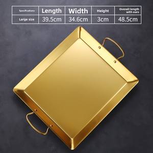 Plat de service carré en acier inoxydable pour paella, assiettes à steak, plat à riz, plat à poisson, <span class=keywords><strong>plateau</strong></span> à <span class=keywords><strong>homard</strong></span> - Product Image 6