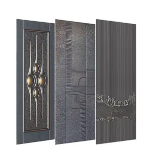 Exterior Mould Metal Stamped Pressed Panel Steel Door Skin Security Doors Swing Wrought Iron Waterproof Galvanized Finished L028