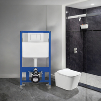 WC mural à réservoir dissimulé, design moderne, double chasse d'eau, réservoir carré, garantie 5 ans