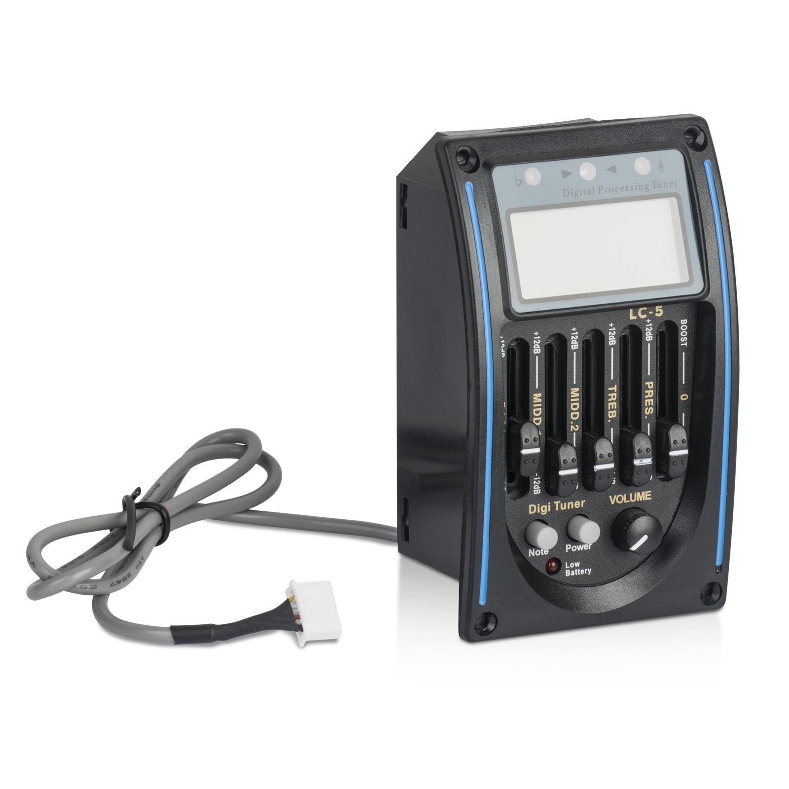 Égaliseur 5 Bandes Pour Guitare Acoustique Avec Bouton De Volume Et Ecran Lcd~p143016013